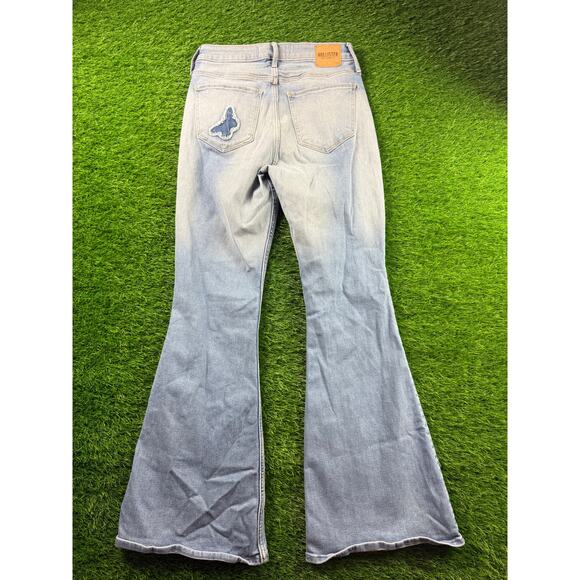 Hollister Womens Curvy High Rise Vintage Flare Jeans Butterfly Light Wash 9R W29 - Picture 2 of 9